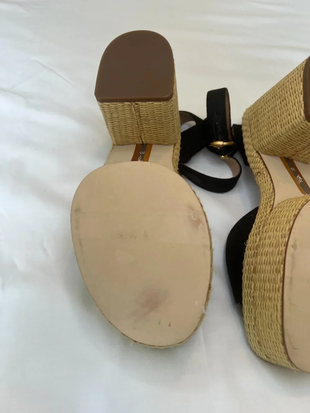 Sam Edelman Immie Platform Heels Espadrille Black Sandals Black Size 10